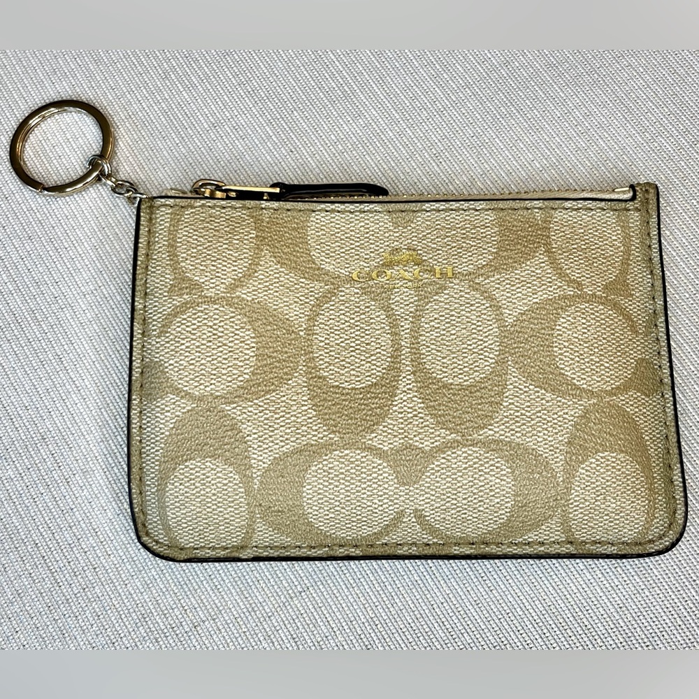 Coach coin & card pouch with keychain